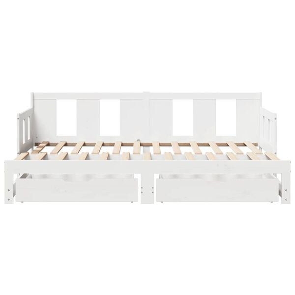 vidaXL Sofá-cama com gavetão e gavetas sem colchão 90x200 cm branco