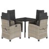vidaXL 5 pcs conjunto de jantar p/ jardim c/ almofad&otilde;es cinzento claro