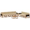 vidaXL Conjunto de Sof&aacute;s para Exterior 8 pcs Natural e Bege