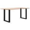 vidaXL Pés de mesa de jantar em forma de U, 2 peças, preto, 60x(72-73) cm, aço