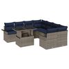 vidaXL Conjunto de Sof&aacute; de Jardim 9 unid. Cinzeto vime PE