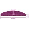vidaXL Tapetes de escada 15 pe&ccedil;as 56x17x3 cm violeta semicircular