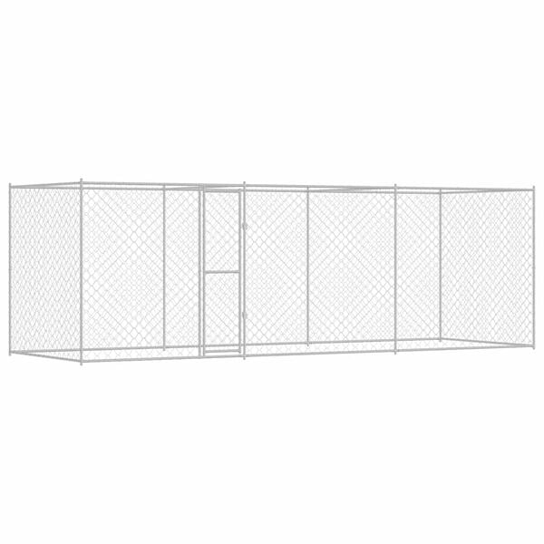 vidaXL Jaula para c&atilde;o Prateado 600 x 200 x 200 cm A&ccedil;o Galvanizado