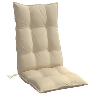 vidaXL Almofadões p/ cadeira encosto alto 4 pcs tecido oxford bege
