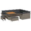 vidaXL Conjunto de Sof&aacute; de Jardim 12 unid. Cinzeto vime PE