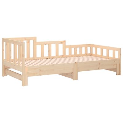 vidaXL Sofá-cama de puxar 2x(80x200) cm madeira de pinho maciça