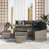 vidaXL Conjunto de Sof&aacute; de Jardim 8 pcs Cinzeto Rattan Sint&eacute;tico