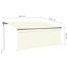vidaXL Toldo retr&aacute;til autom&aacute;tico com estore 3x2,5 m cor creme