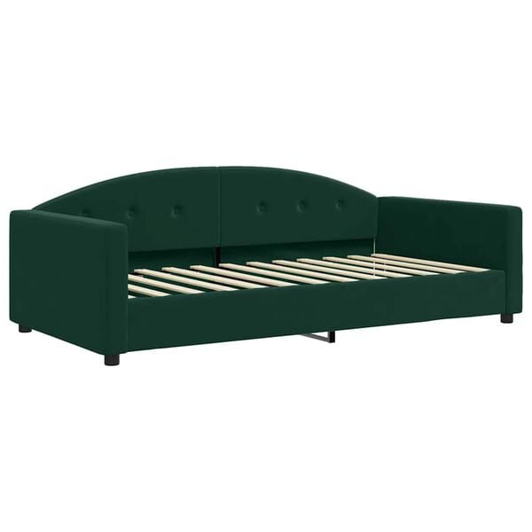 vidaXL Sof&aacute;-cama c/ gavet&atilde;o e colch&otilde;es 100x200cm veludo verde-escuro