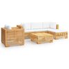 vidaXL 6 pcs conjunto lounge jardim c/ almofad&otilde;es madeira teca maci&ccedil;a