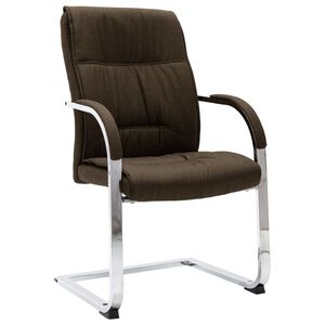 vidaXL Cadeira de escrit&oacute;rio cantilever em tecido castanho