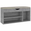 vidaXL Banco sapateira + almofad&atilde;o 104x30x49 cm contrap. cinza cimento