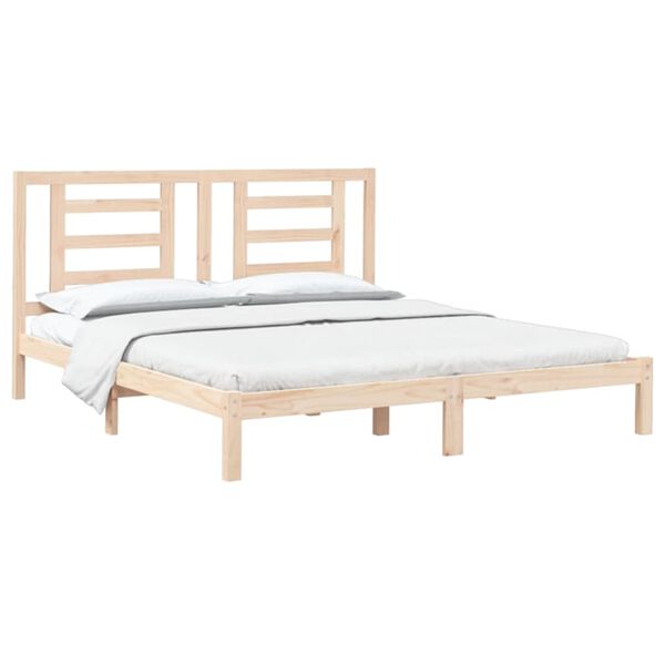 vidaXL Estrutura de cama super king 180x200 cm madeira maci&ccedil;a