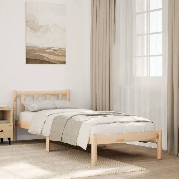 vidaXL Cama extra longa sem colch&atilde;o 90x210 cm madeira de pinho maci&ccedil;a