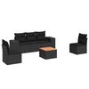 vidaXL 6 pcs conjunto sof&aacute;s de jardim c/ almofad&otilde;es vime PE preto