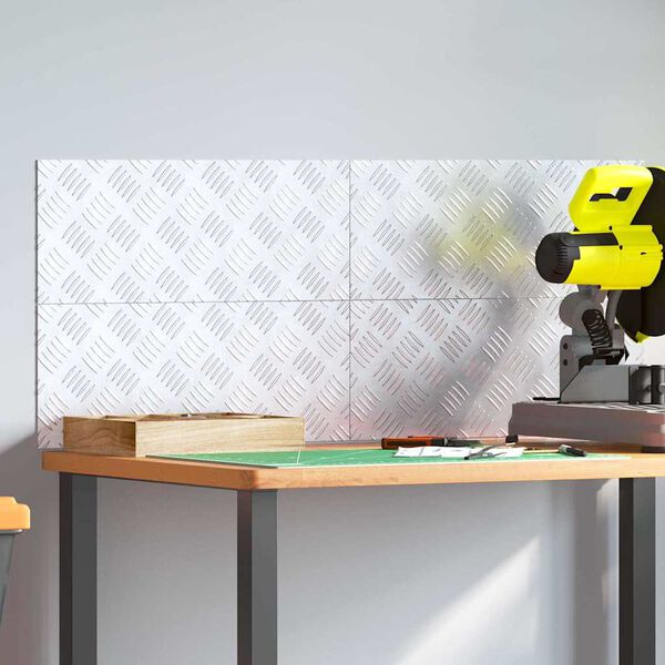 vidaXL Degrau Retangular 4 pcs Prateado 50 x 20 cm Alum&iacute;nio