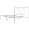 vidaXL Estrutura de cama com cabeceira 90x200 cm metal branco