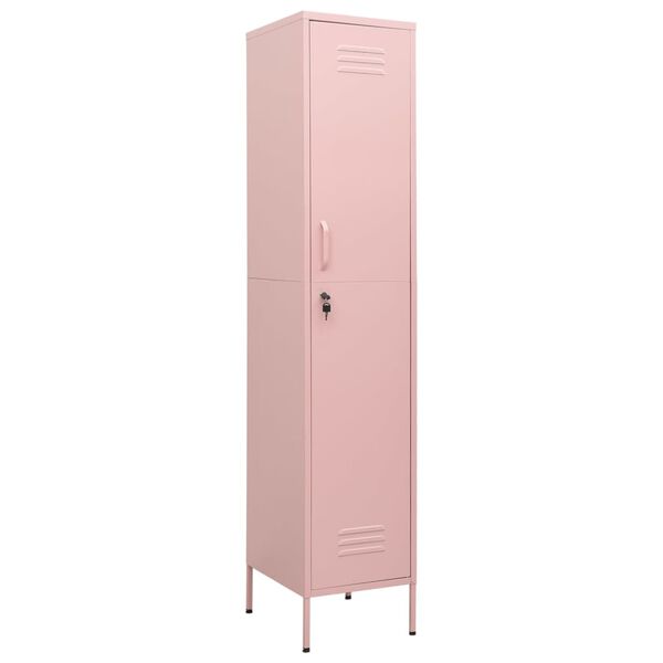 vidaXL Cacifo 35x46x180 cm aço rosa