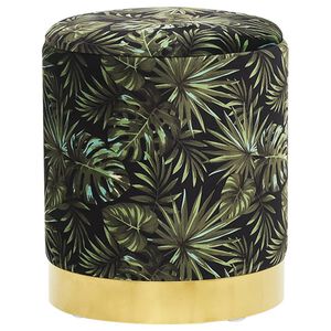 vidaXL Banqueta com arruma&ccedil;&atilde;o redonda tecido multicor 31 x 37 cm