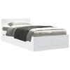 vidaXL Estrutura de cama c/ cabeceira sem colch&atilde;o 100x200 cm branco