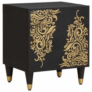 vidaXL Mesa de cabeceira com porta Preto 40 x 33 x 46 cm