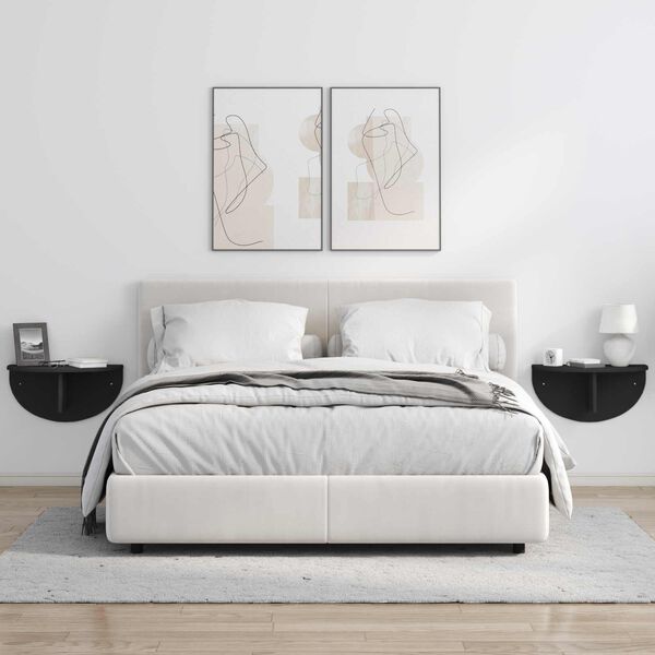 vidaXL Prateleira de Parede Preto 48 x 24 x 24 cm Madeira processada