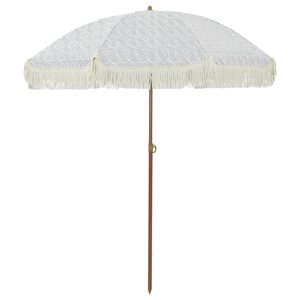 vidaXL Parasol de Praia 160 x 160 x 196 cm Poli&eacute;ster e A&ccedil;o Redondo