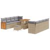 vidaXL Conjunto de Sof&aacute; de Jardim 11 pcs Bege e Cinza Claro