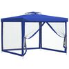 VidaXL Gazebo com telhado duplo 3x3x2,68 m tecido azul