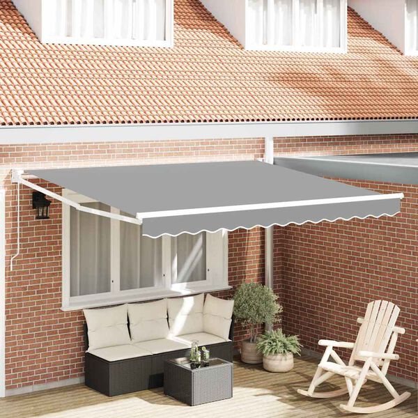 vidaXL Toldo Manual Branco 3,5 x 2,5 m Metal