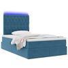 vidaXL Cama com arruma&ccedil;&atilde;o e LED com colch&atilde;o Azul 120 x 190 cm Veludo
