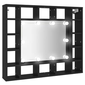 vidaXL Arm&aacute;rio espelhado com luzes LED 91x15x76,5 cm preto
