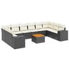 vidaXL 11 pcs conjunto sof&aacute;s de jardim c/ almofad&otilde;es vime PE preto