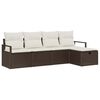 vidaXL Conjunto de Sof&aacute; de Jardim 5 pcs Castanho Rattan Sint&eacute;tico