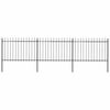 vidaXL Cerca de jardim com topo em forma de lan&ccedil;a em a&ccedil;o 504x120 cm, preta