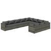 vidaXL 10 pcs conjunto lounge de jardim c/ almofad&otilde;es vime PE cinzento
