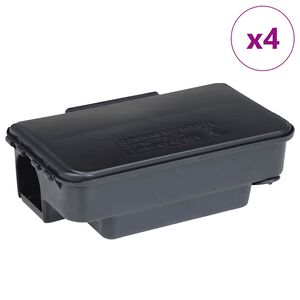 vidaXL Armadilhas para ratos 4 pcs preto 22x12,5x7,5 cm
