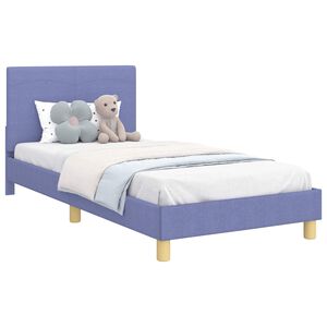 vidaXL Estrutura de Cama Infantil com Cabeceira Azul Jeans 90 x 190 cm