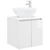 vidaXL Vaidade com Pia Suspensa Branco Brilhante 49,5 x 44,5 x 65 cm