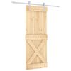 vidaXL Porta Deslizante Natural e Branco 80 x 210 cm