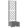 vidaXL Vaso/floreira jardim c/ treli&ccedil;a 40x40x121,5 cm PP cinza-claro
