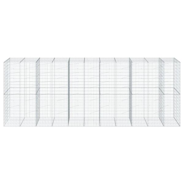 vidaXL Cesto gabião com cobertura 550x100x200 cm ferro galvanizado