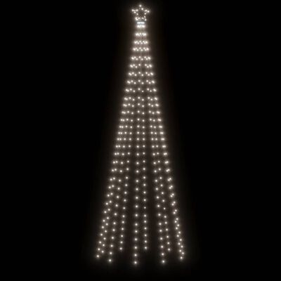 vidaXL Árvore de Natal com espigão 310 luzes LED 300 cm branco frio