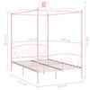vidaXL Estrutura de cama com dossel 120x200 cm metal cor-de-rosa