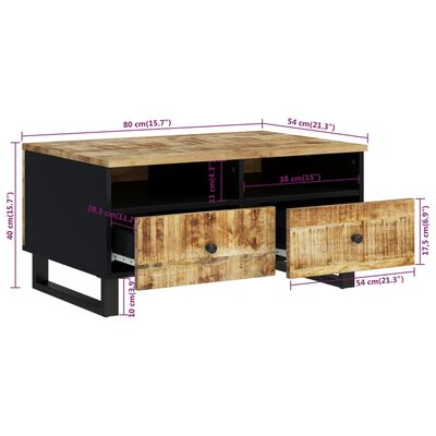 vidaXL Mesa de centro madeira de mangueira maciça/derivados de madeira
