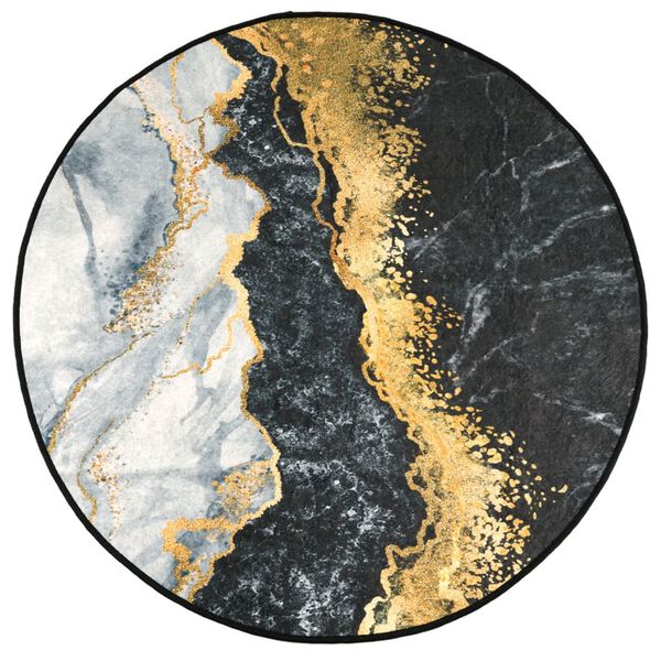 vidaXL Tapete lavável antiderrapante Ø 120 cm multicor