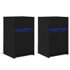 vidaXL Criado-mudo LED 2 unid. Carvalho preto 38 x 34 x 61 cm