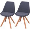 vidaXL Cadeiras de jantar 2 pcs tecido cinzento-escuro
