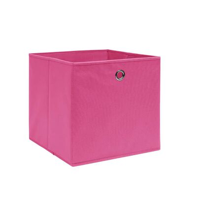 vidaXL Caixas arrumação 4 pcs 28x28x28 cm tecido-não-tecido rosa