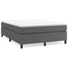 vidaXL Estrutura de cama com molas 140x200 cm couro artificial cinzento